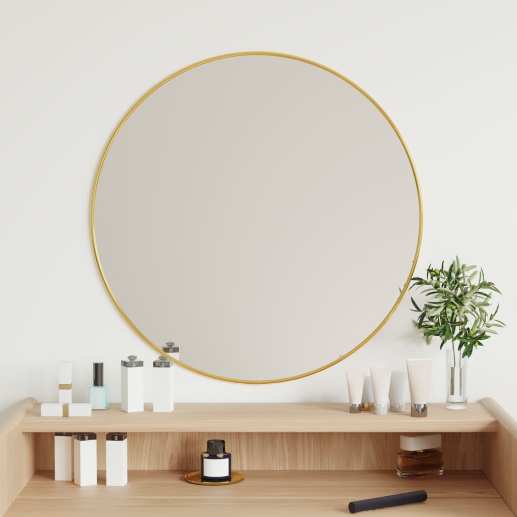 vidaXL Miroir mural Doré Ø 60 cm Rond