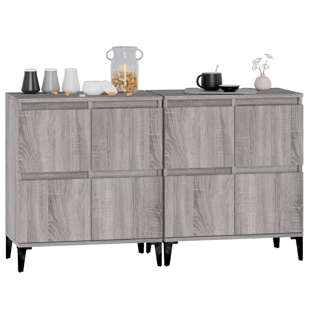 vidaXL Buffets 2 pcs sonoma gris 60x35x70 cm bois d'ingénierie