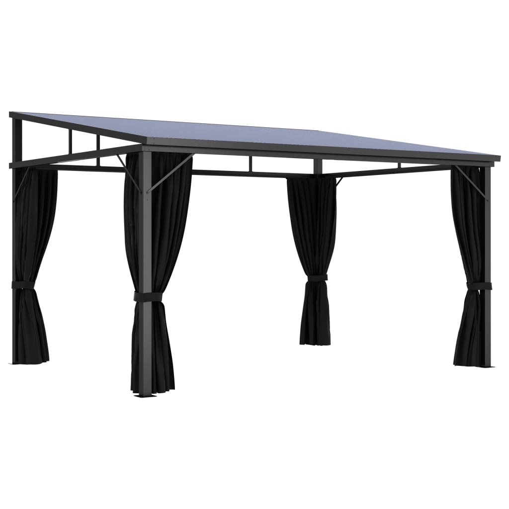 vidaXL Belvédère avec rideau 405x294x244 cm Anthracite