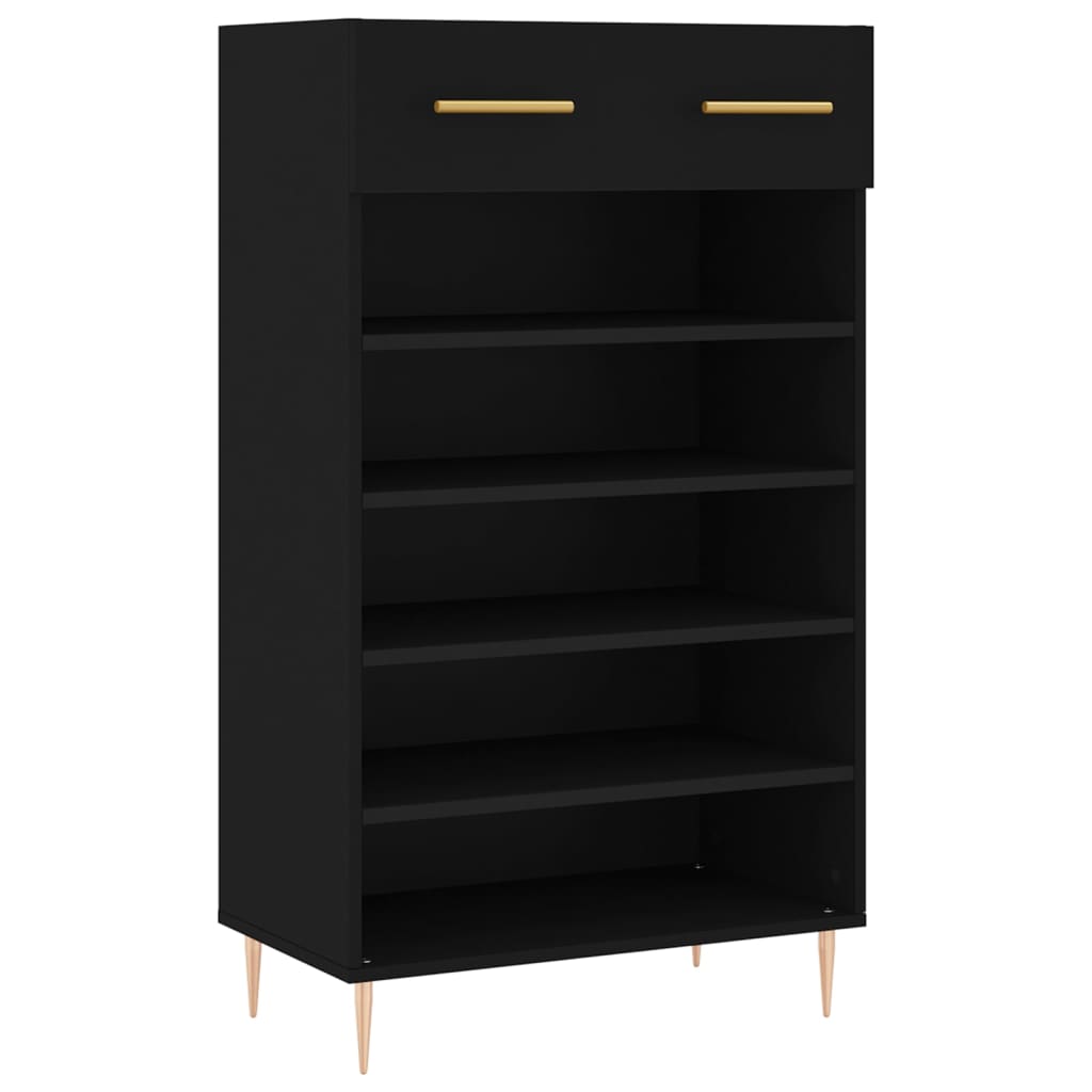 vidaXL Armoire à chaussures noir 60x35x105 cm bois d'ingénierie