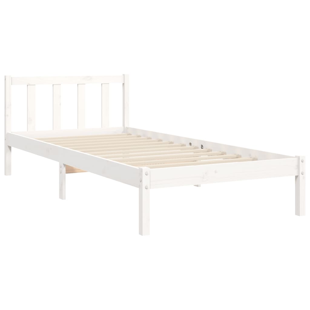 vidaXL Cadre de lit sans matelas blanc 90x200 cm bois de pin massif