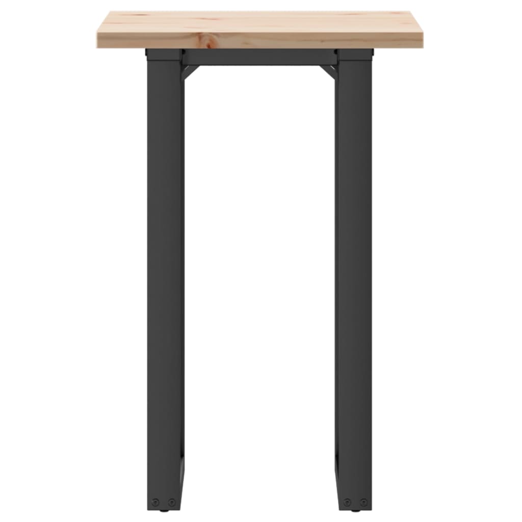 vidaXL Table à manger cadre en O 50x50x75,5cm bois de pin massif fonte