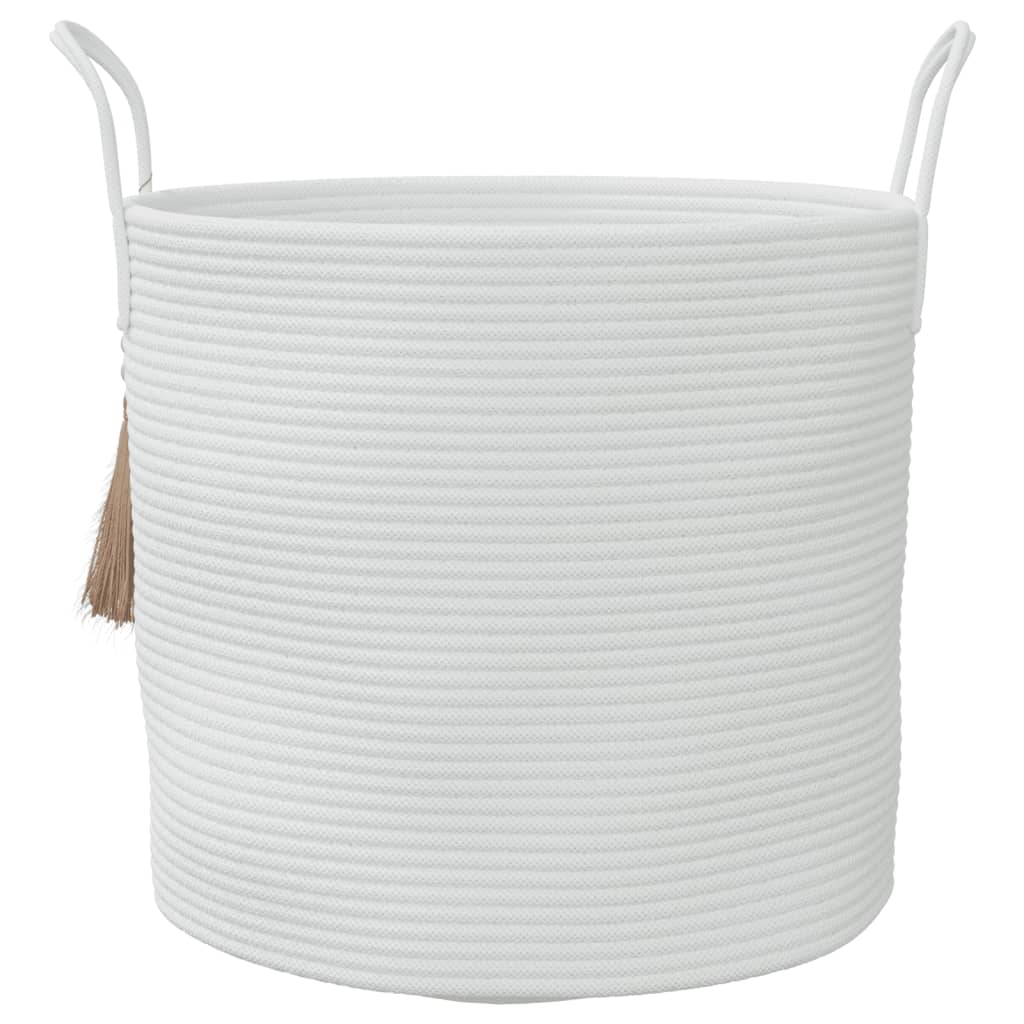 vidaXL Panier de rangement blanc Ø40x35 cm coton