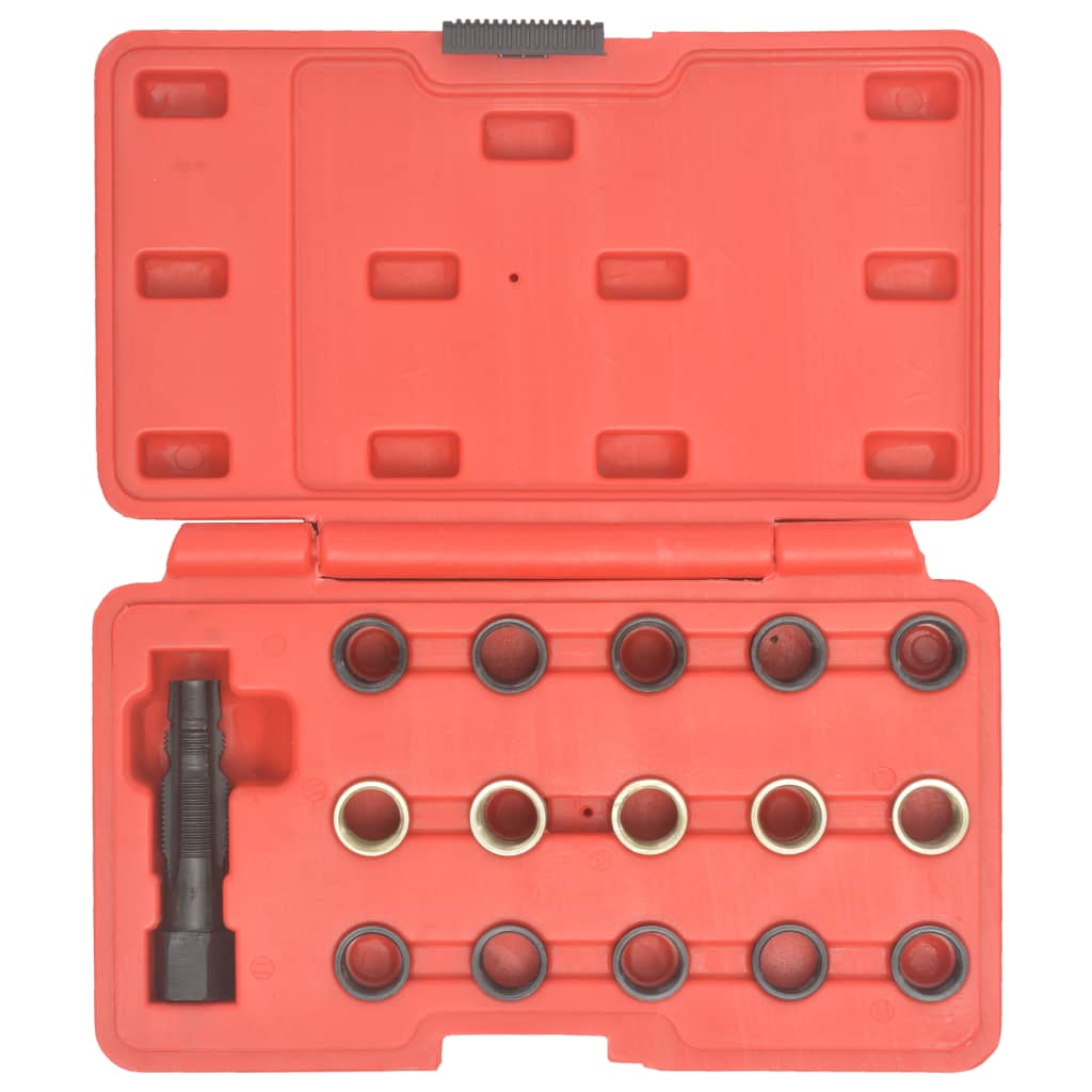 VIDAXL Kit reparation filetage bougie de prechauffage 16 pcs M14x1,25 pas  cher 