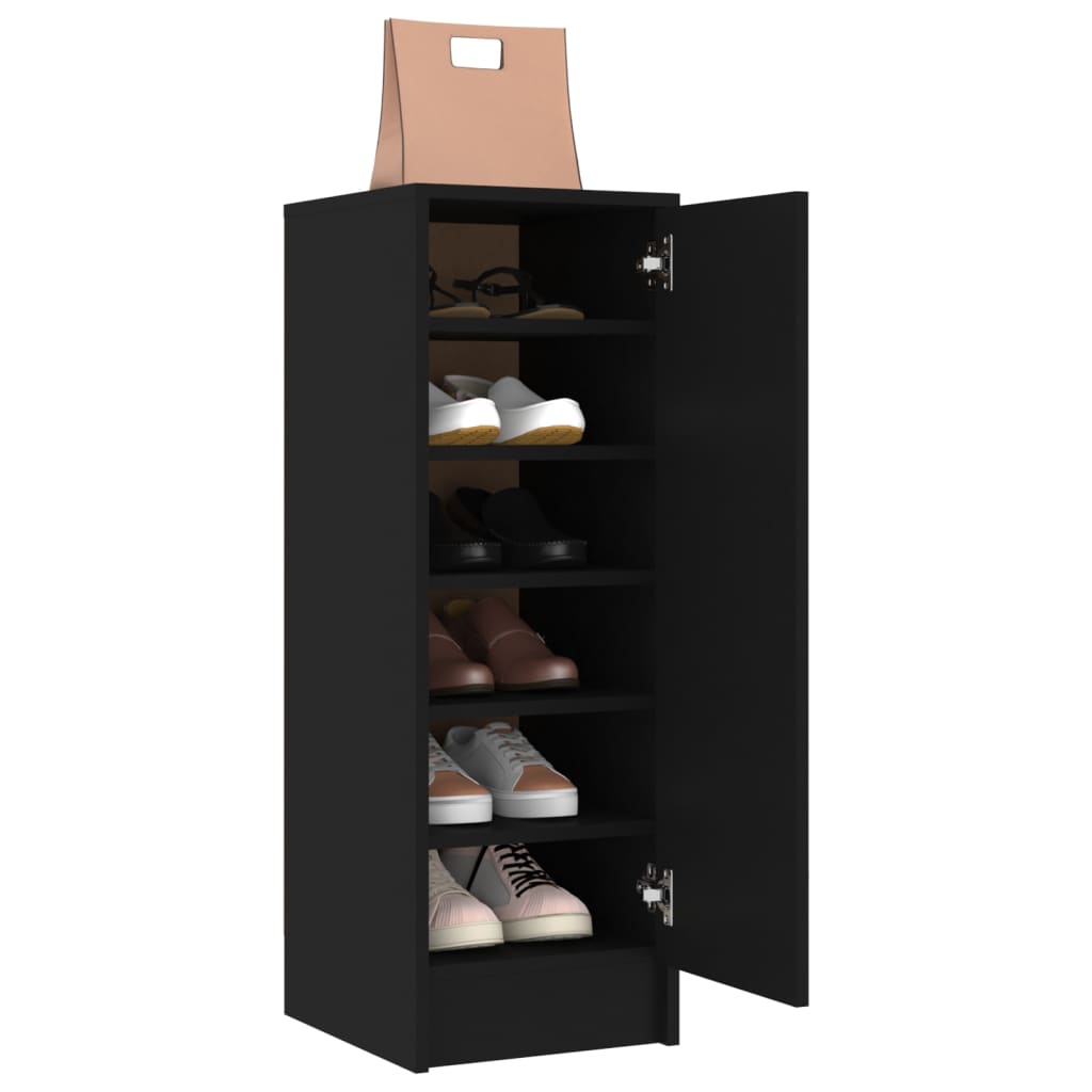 vidaXL Armoire à chaussures Noir 32x35x92 cm Bois d’ingénierie