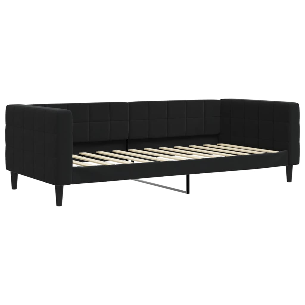 vidaXL Lit de jour avec matelas noir 90x200 cm velours