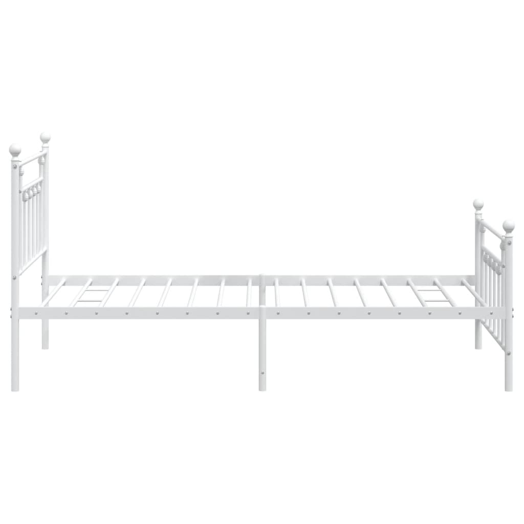 vidaXL Cadre de lit métal sans matelas et pied de lit blanc 100x200 cm