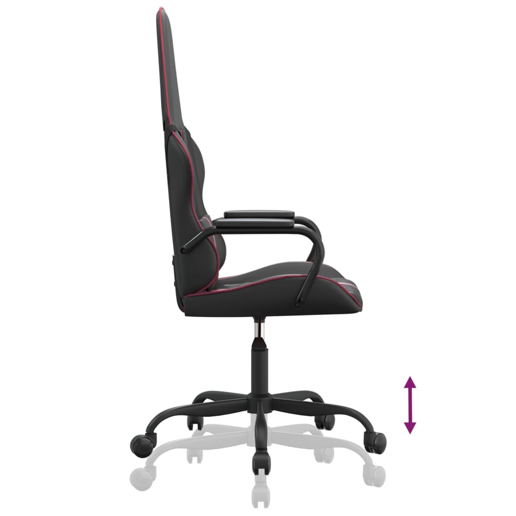 vidaXL Chaise de jeu Noir et rouge bordeaux Similicuir