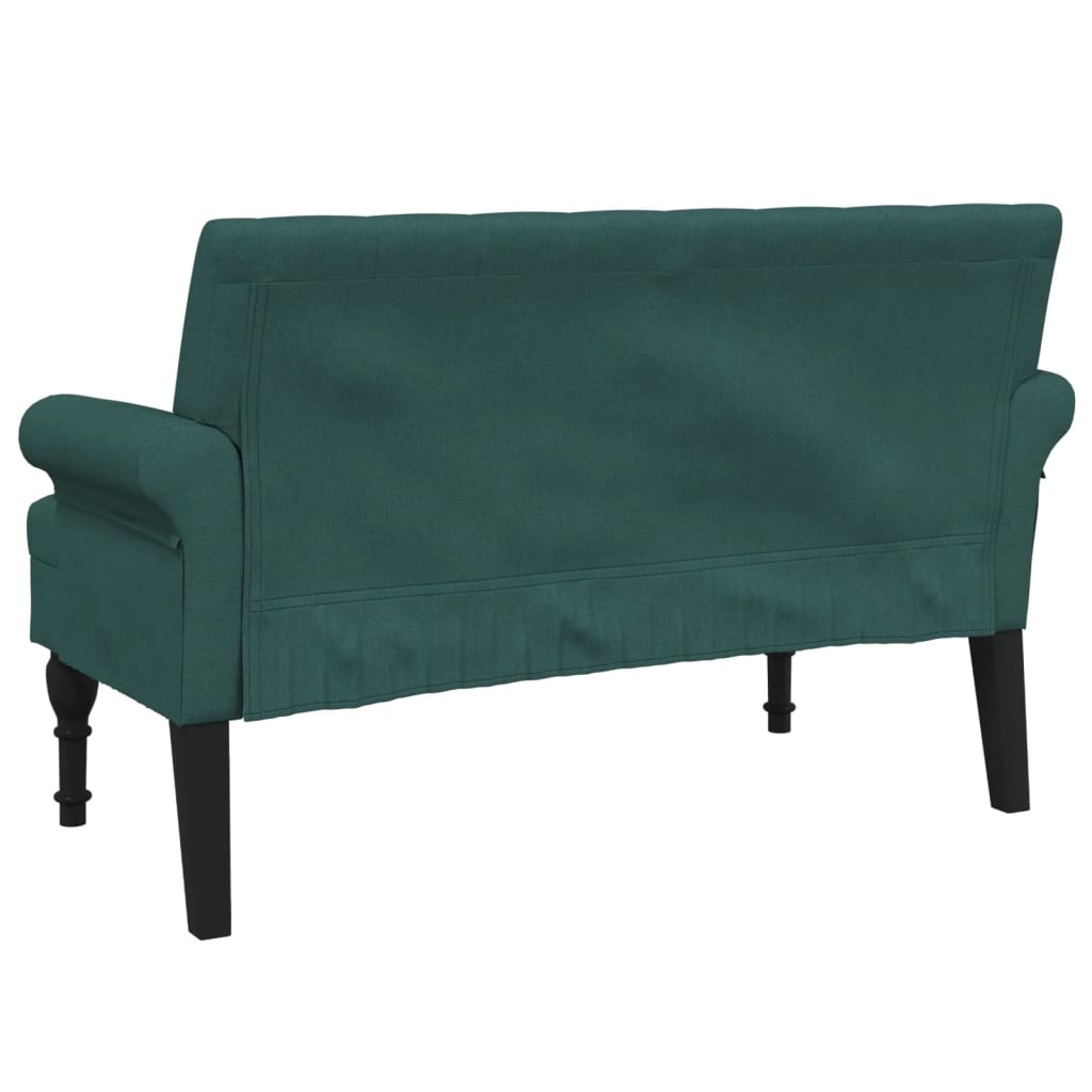 vidaXL Banc avec dossier vert foncé 120x62x75,5 cm tissu