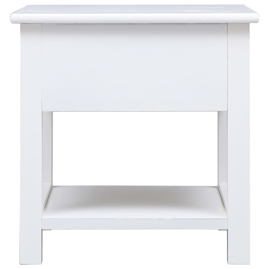 vidaXL Table d'appoint Blanc 40x40x40 cm Bois de Paulownia