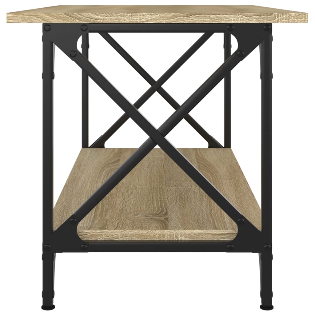 vidaXL Table basse Chêne sonoma 80x45x45 cm Bois d'ingénierie et fer