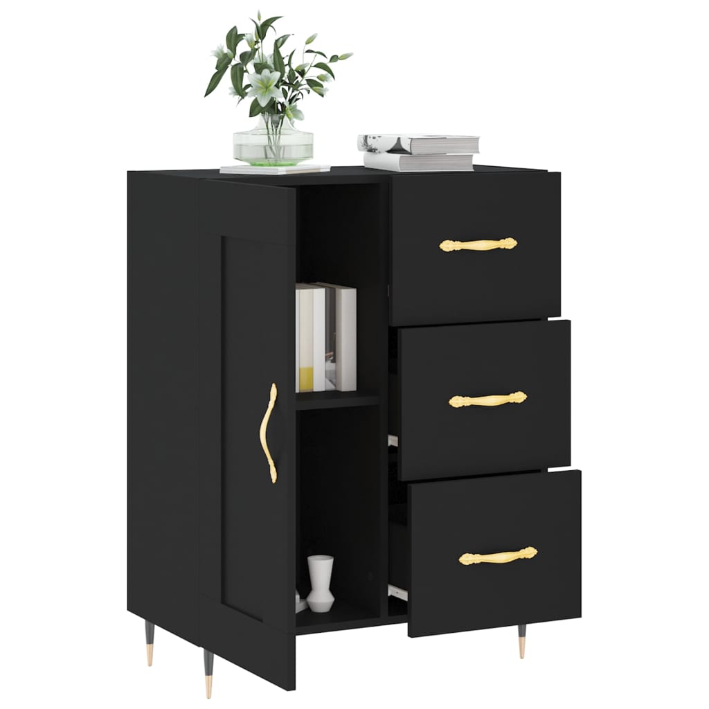 vidaXL Buffet noir 69,5x34x90 cm bois d'ingénierie