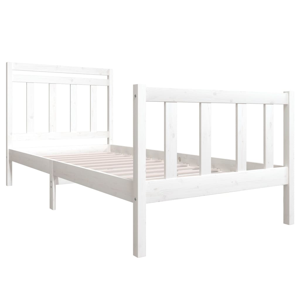 vidaXL Cadre de lit sans matelas blanc bois massif 100x200 cm