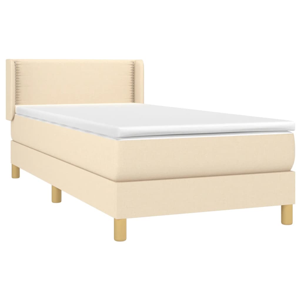 vidaXL Sommier à lattes de lit avec matelas Crème 80x200 cm Tissu