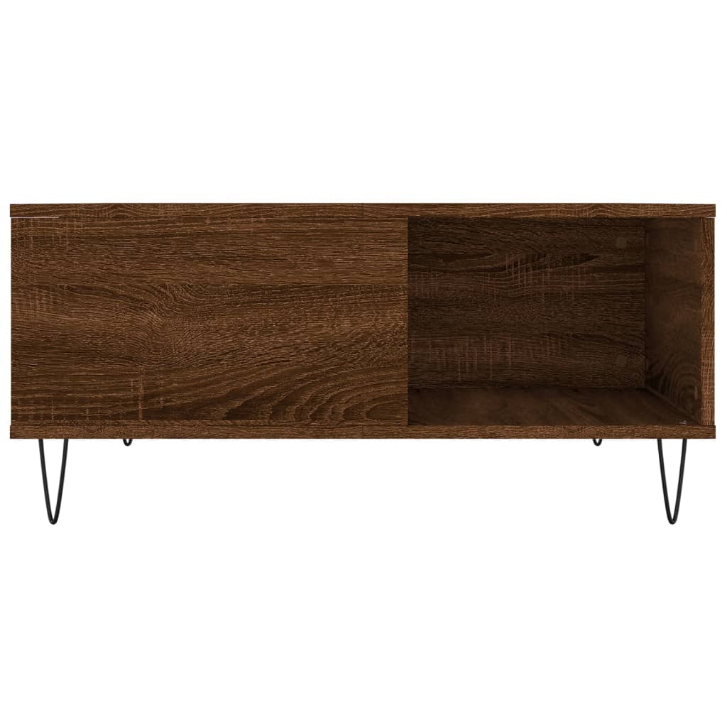 vidaXL Table basse chêne marron 80x80x36,5 cm bois d'ingénierie