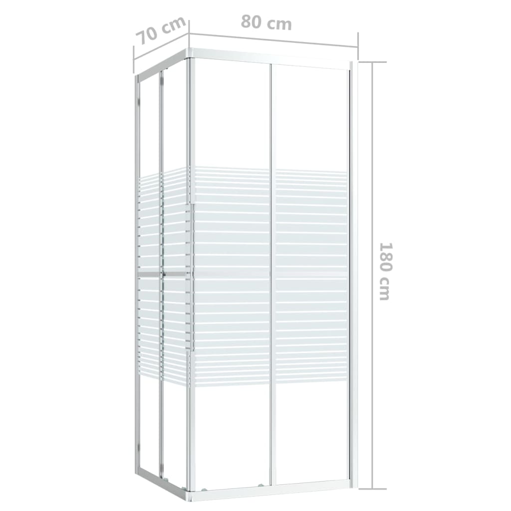 vidaXL Cabine de douche ESG 80x70x180 cm