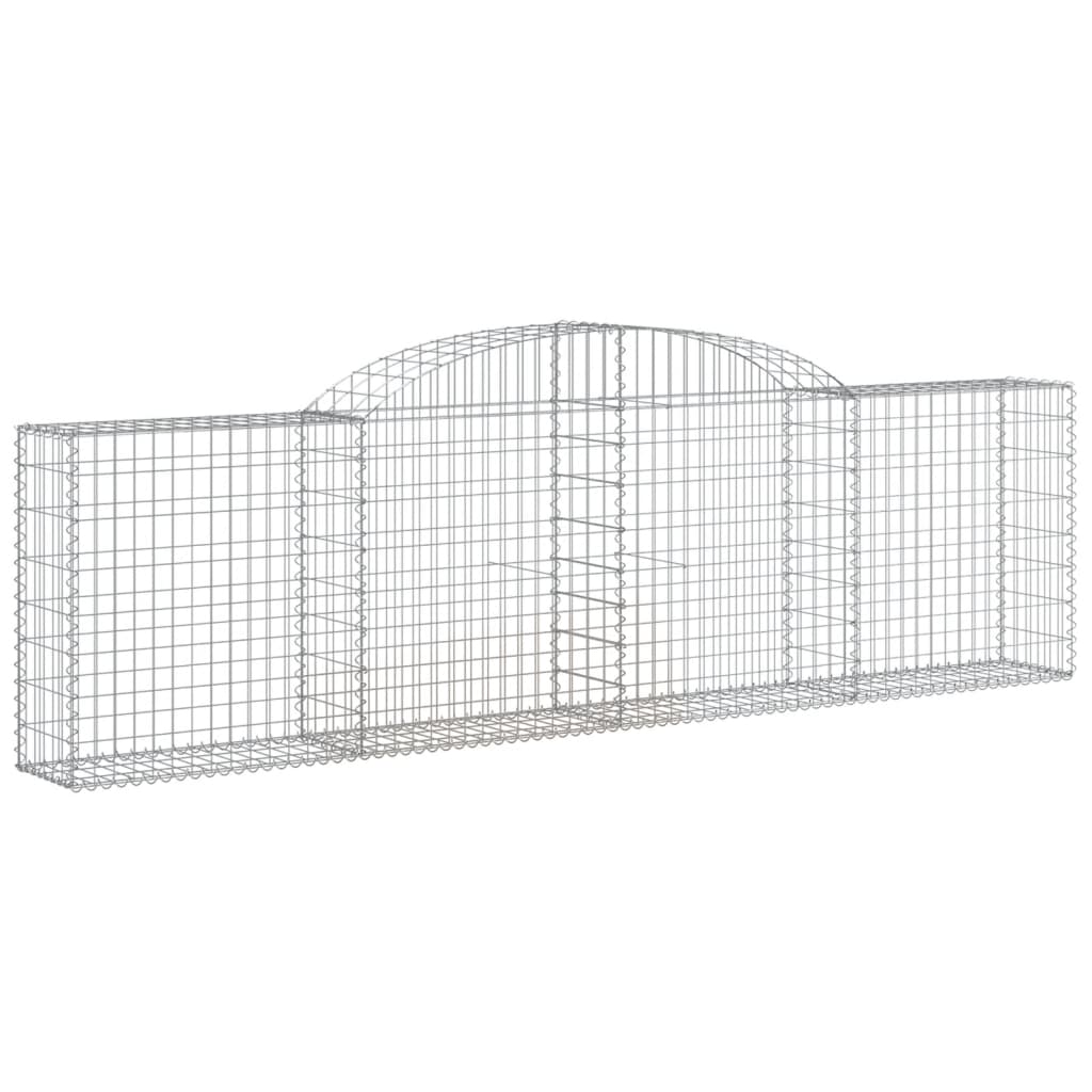 vidaXL Paniers à gabions arqués 4 pcs 300x30x80/100 cm fer galvanisé