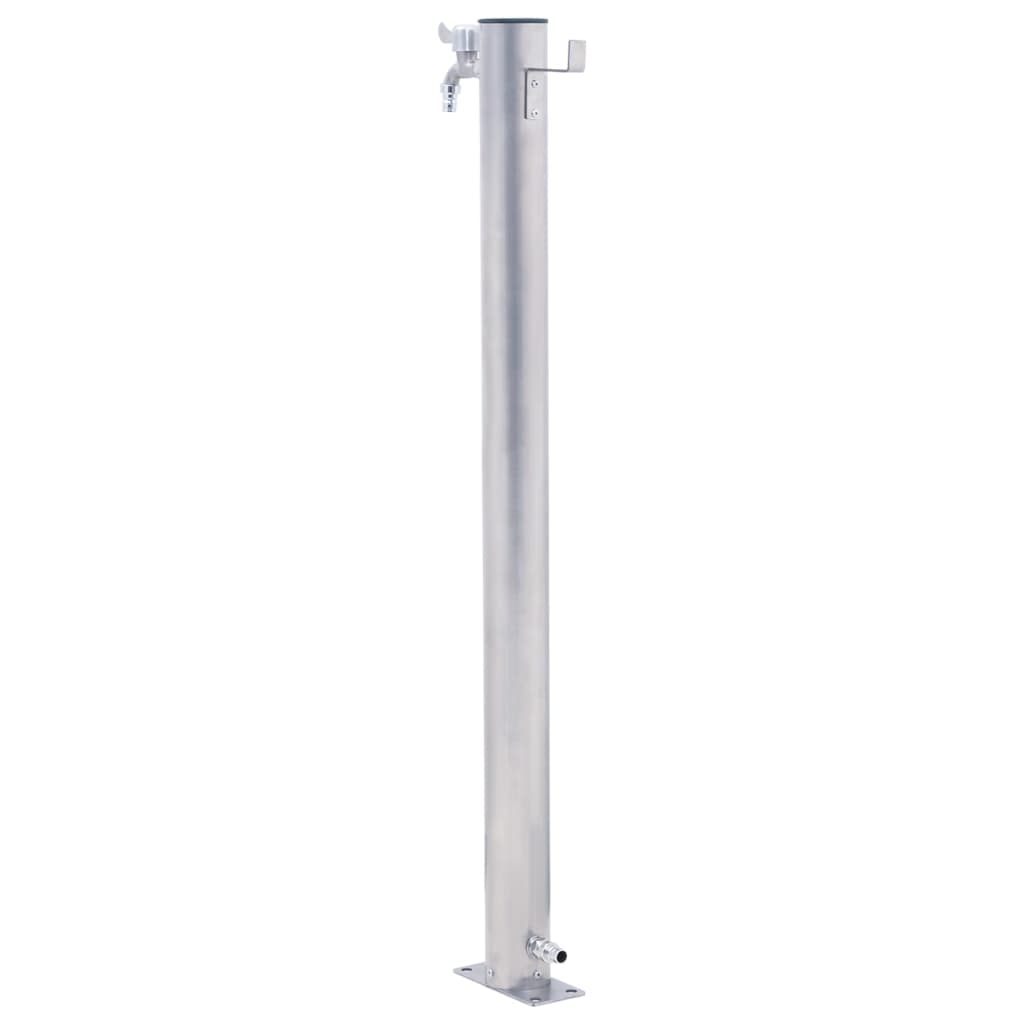 vidaXL Colonne à eau de jardin 60 cm acier inoxydable rond