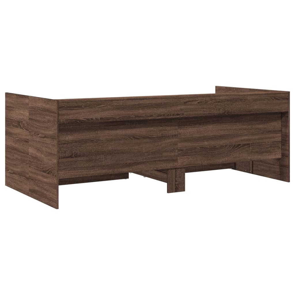 vidaXL Lit de jour avec tiroirs sans matelas chêne marron 75x190 cm