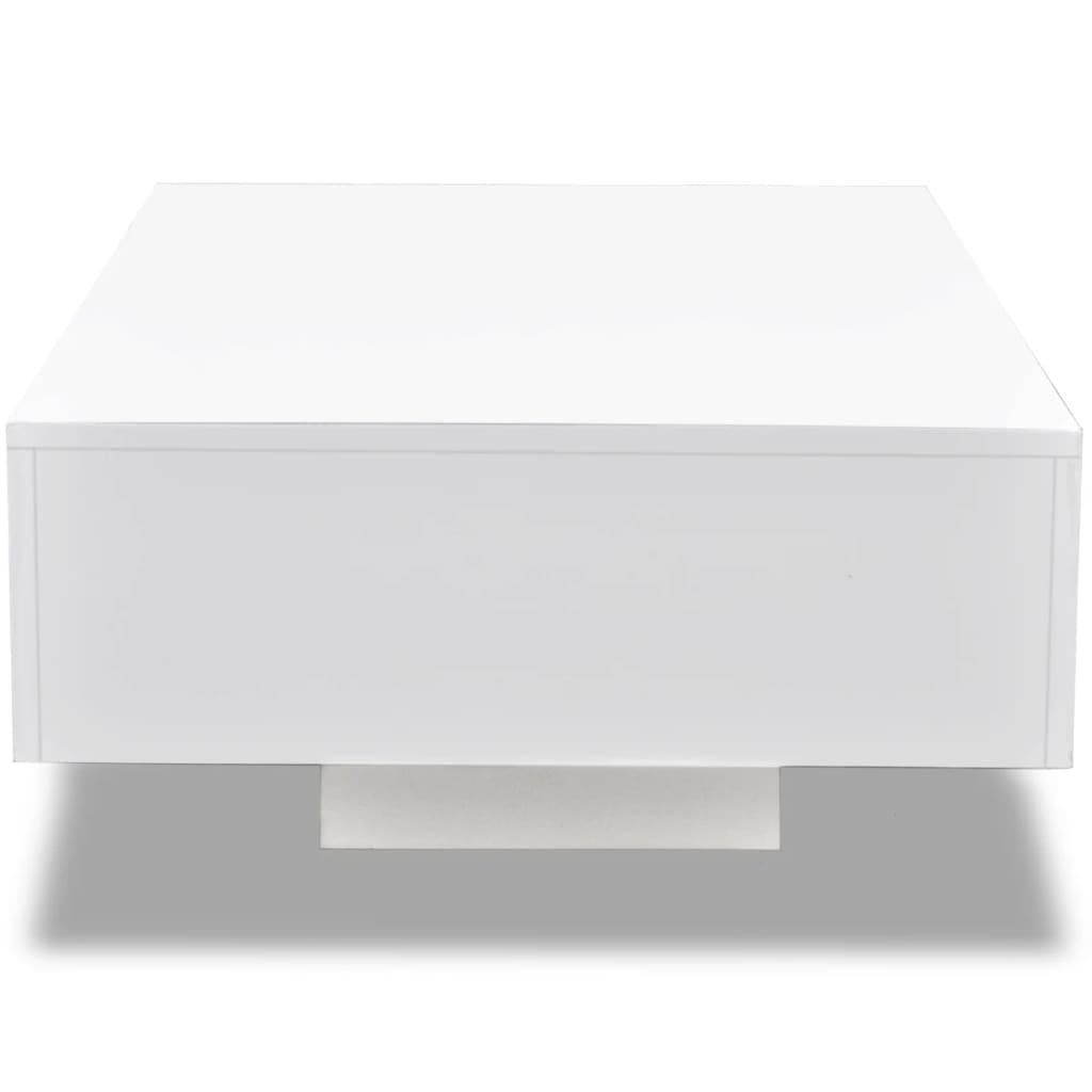 vidaXL Table basse blanc brillant