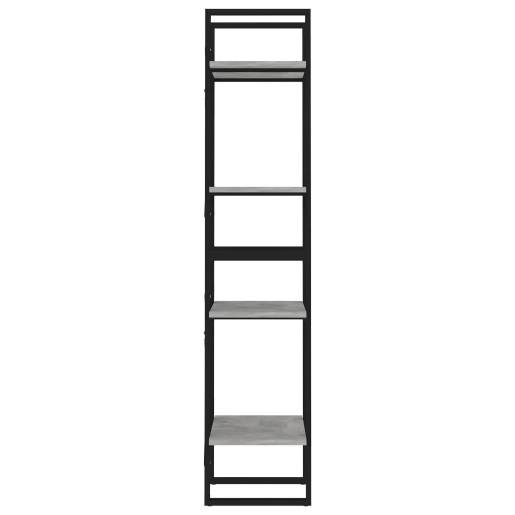 vidaXL Bibliothèque à 4 niveaux gris béton 40x30x140cm bois ingénierie