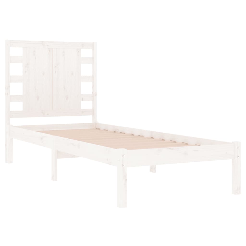 vidaXL Cadre de lit Blanc Bois massif 90x190 cm Simple