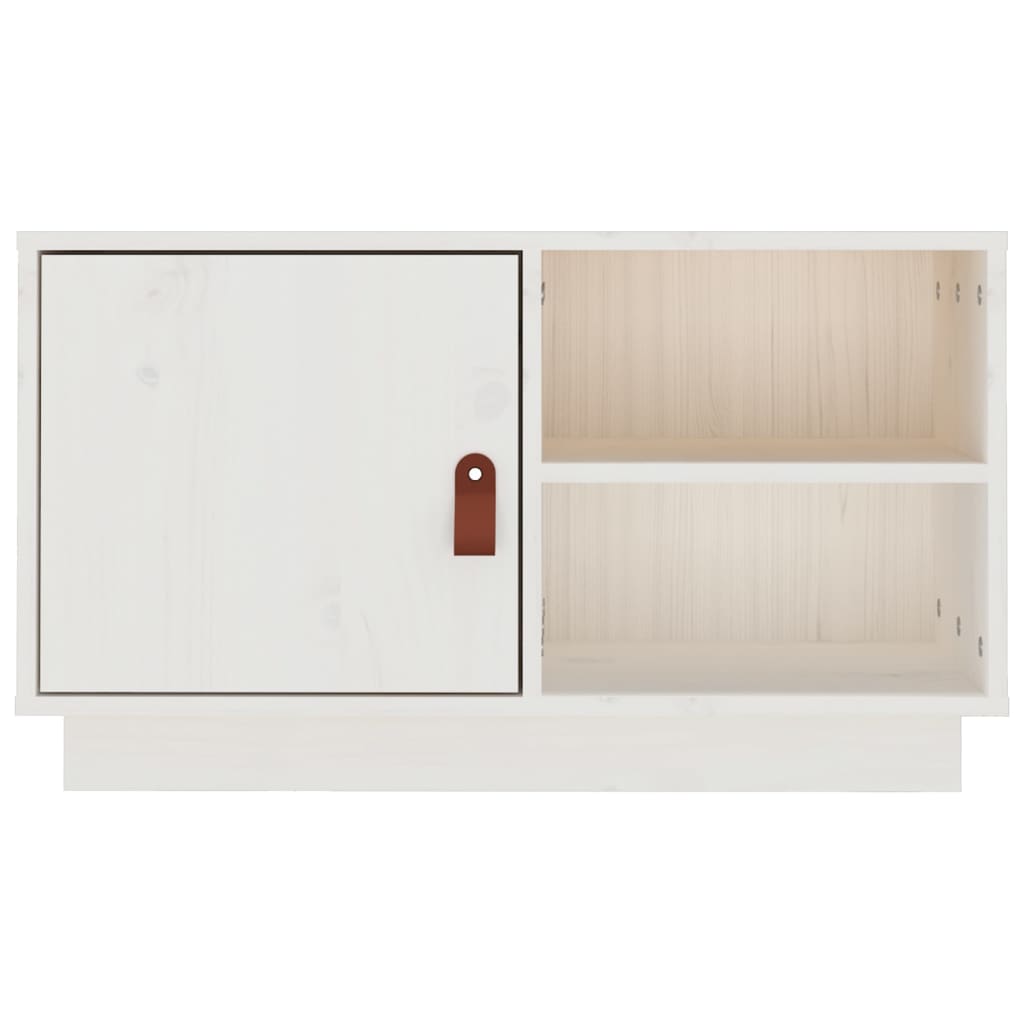 vidaXL Meuble TV Blanc 70x34x40 cm Bois de pin massif