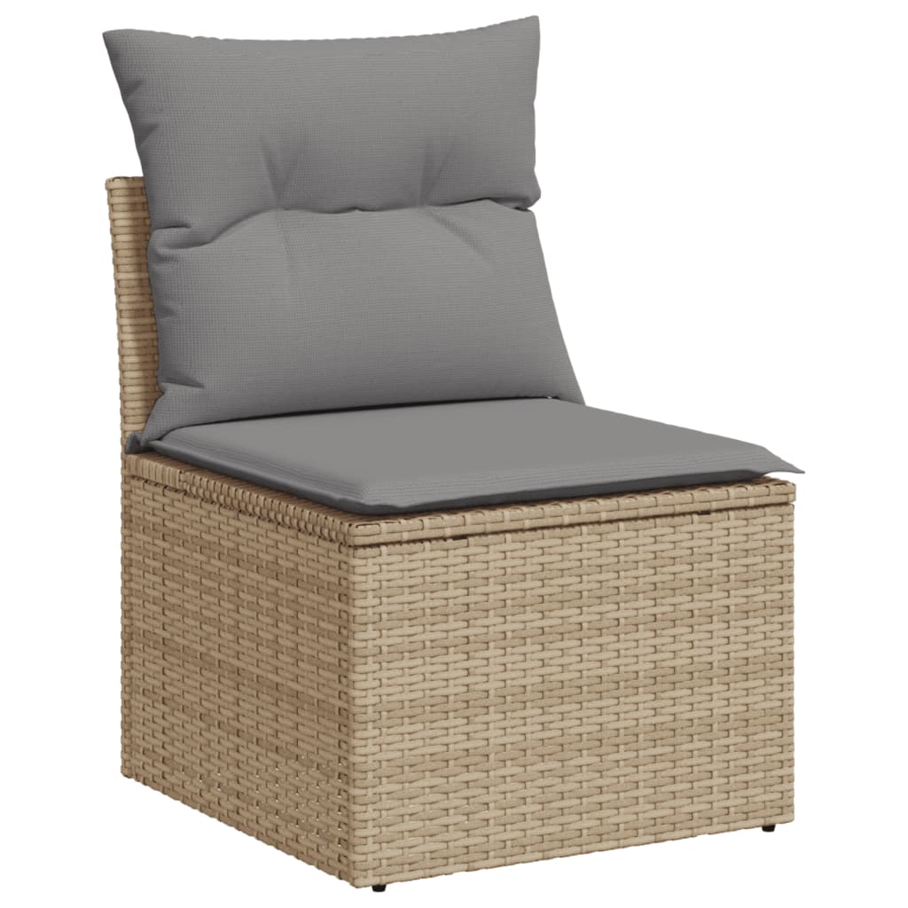 vidaXL Salon de jardin avec coussins 4 pcs beige résine tressée