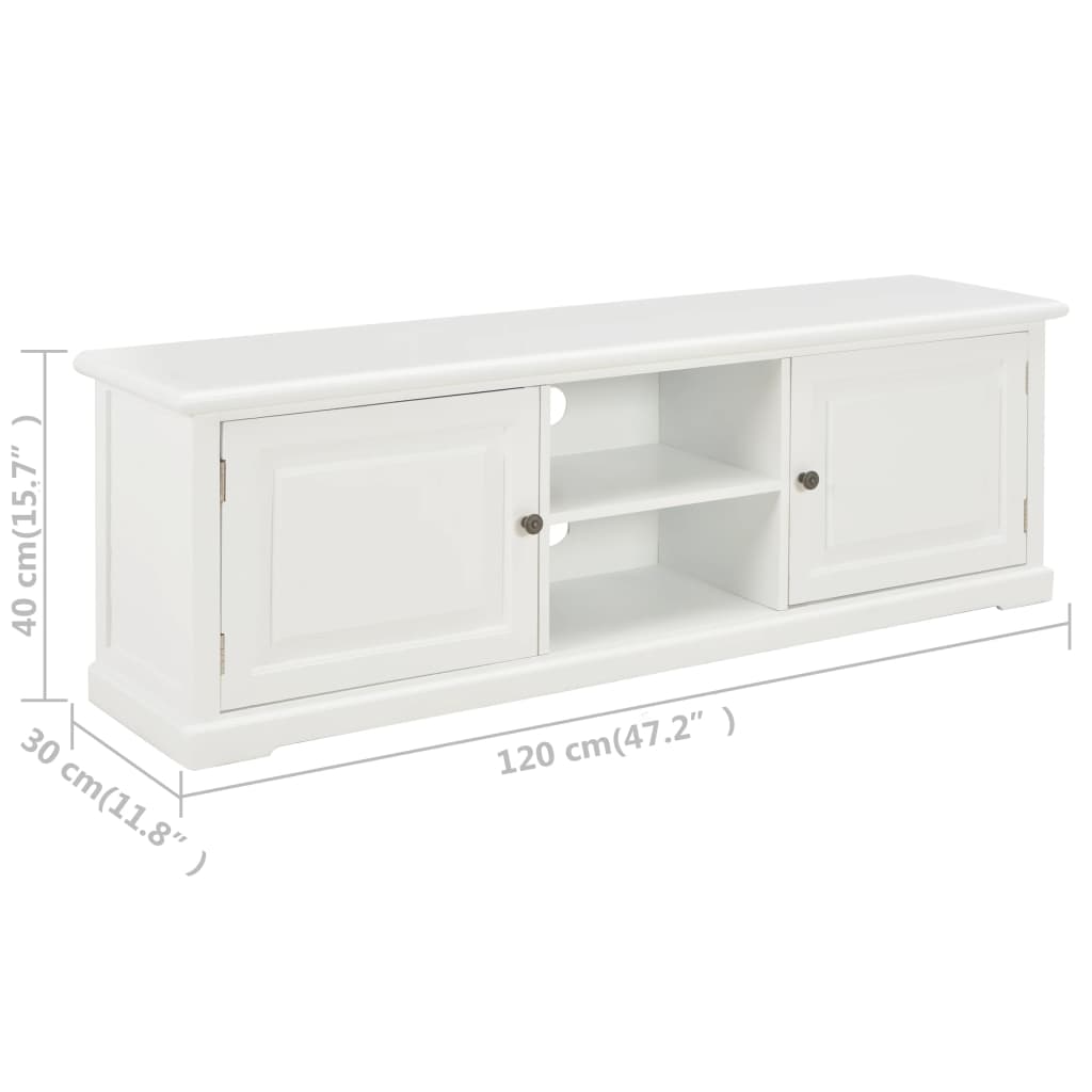 vidaXL Meuble TV Blanc 120x30x40 cm Bois