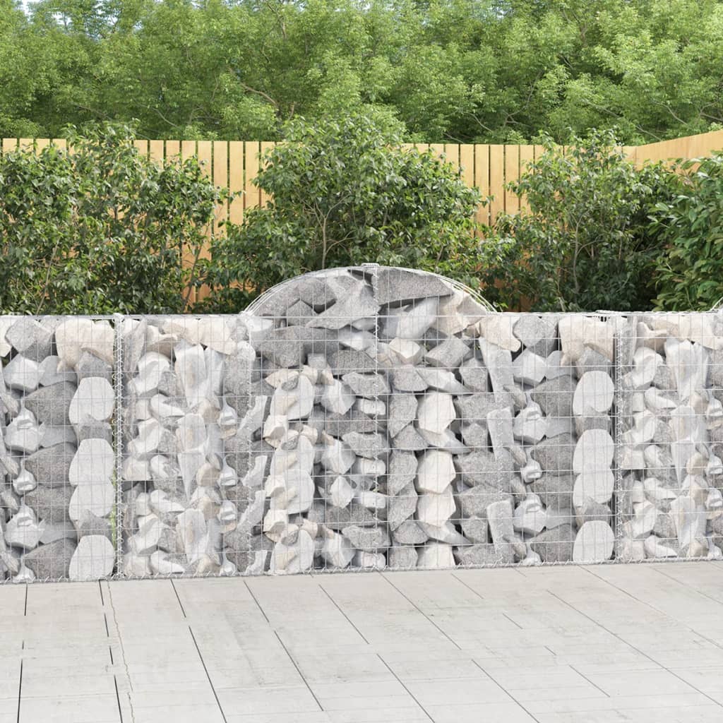 vidaXL Paniers à gabions arqués 6 pcs 200x30x100/120 cm Fer galvanisé