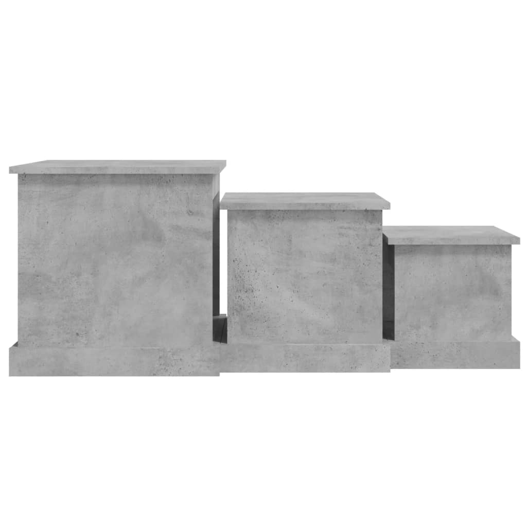 vidaXL Tables basses 3 pcs gris béton bois d'ingénierie