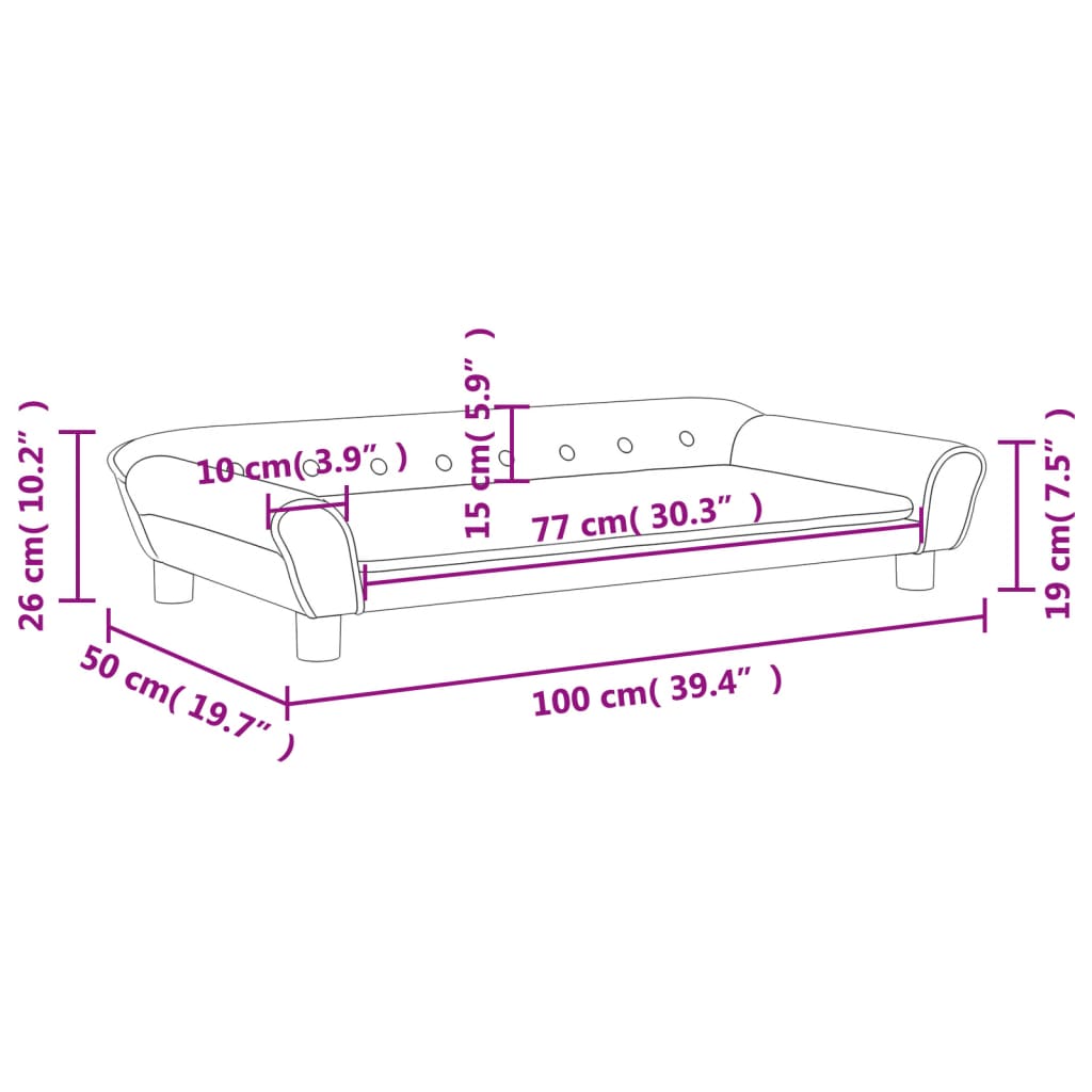 vidaXL Canapé pour enfants gris foncé 100x50x26 cm velours