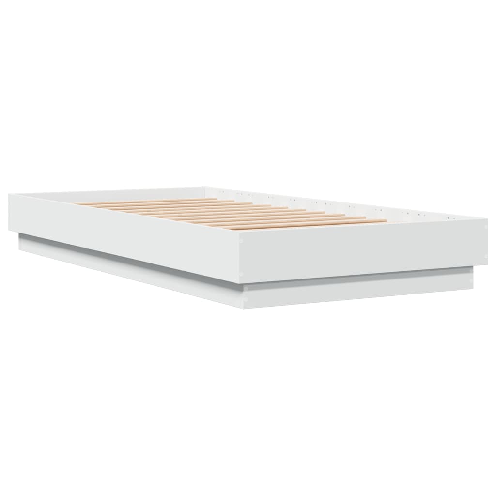 vidaXL Cadre de lit sans matelas blanc 75x190 cm bois d'ingénierie