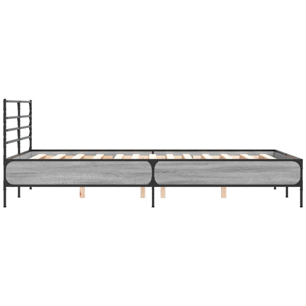 vidaXL Cadre de lit sans matelas sonoma gris 140x190 cm