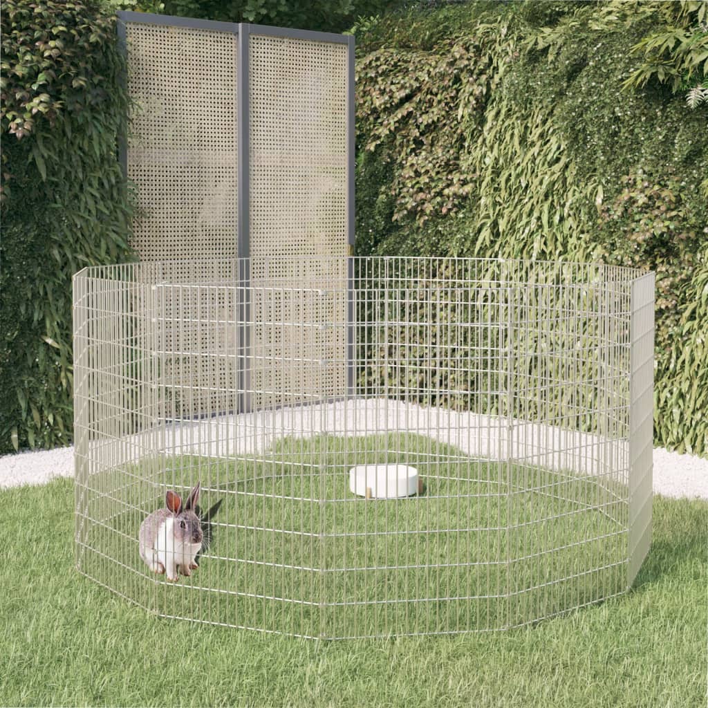 vidaXL Enclos d'animaux en liberté 12 panneaux 54x100 cm fer galvanisé