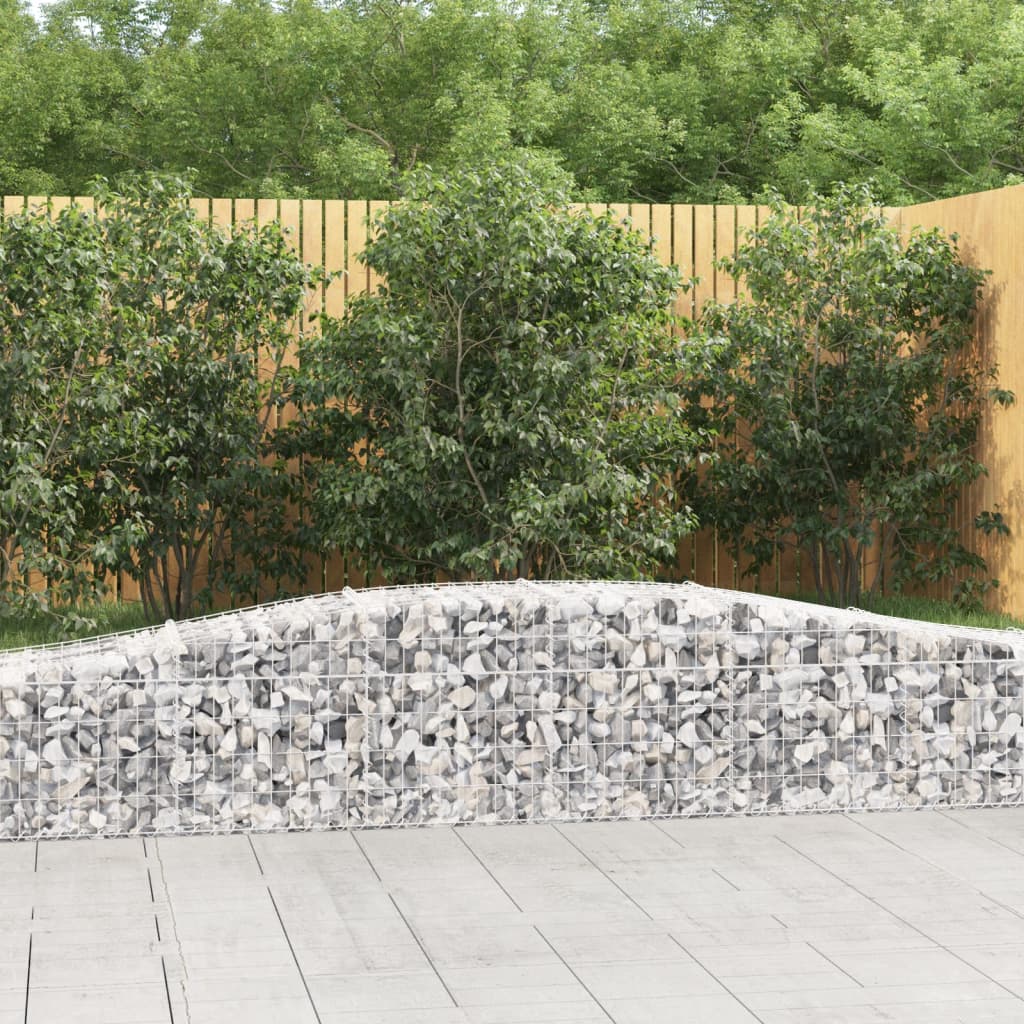 vidaXL Paniers à gabions arqués 15 pcs 400x50x40/60 cm Fer galvanisé