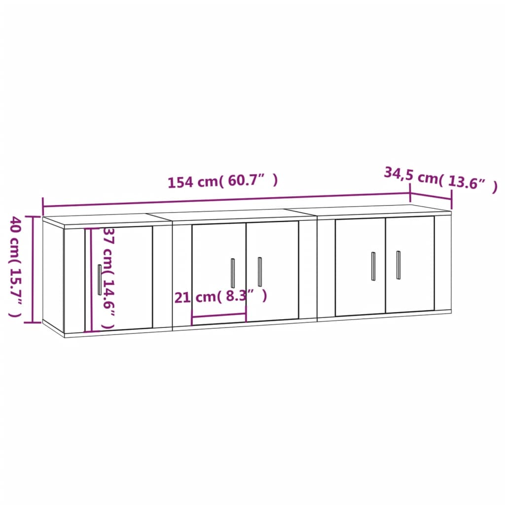 vidaXL Ensemble de meubles TV 3 pcs Blanc brillant Bois d'ingénierie