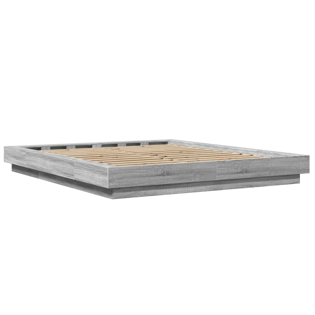 vidaXL Cadre de lit sans matelas sonoma gris 160x200 cm