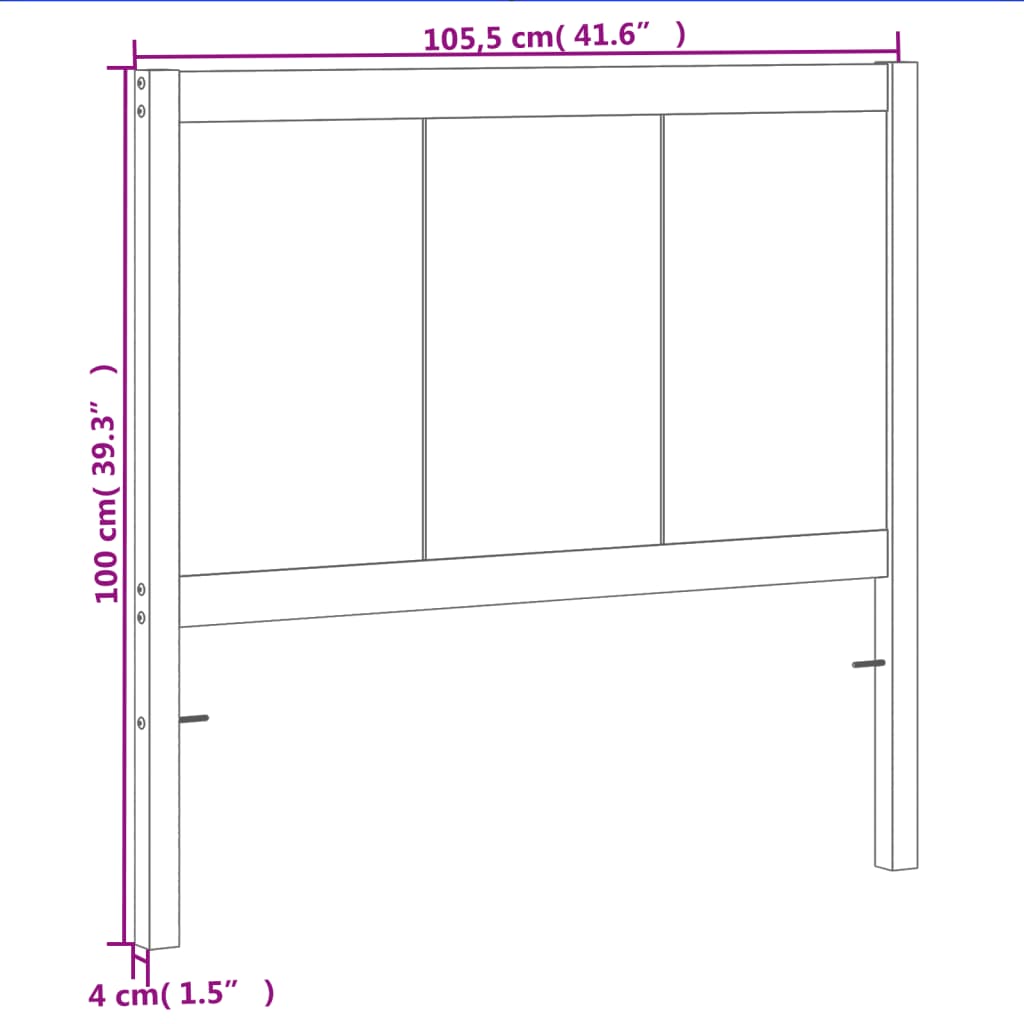 vidaXL Tête de lit cire marron 100 cm bois massif de pin