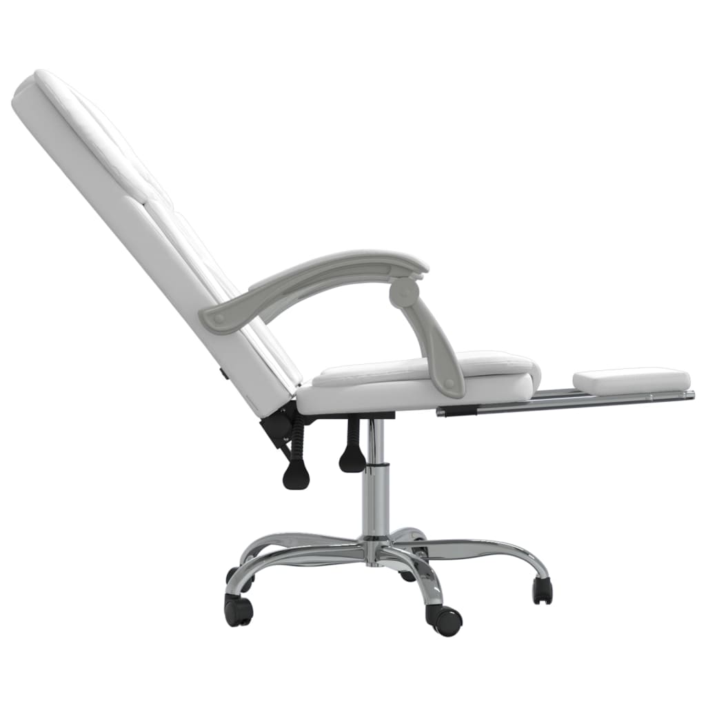 vidaXL Fauteuil inclinable de bureau Blanc Similicuir