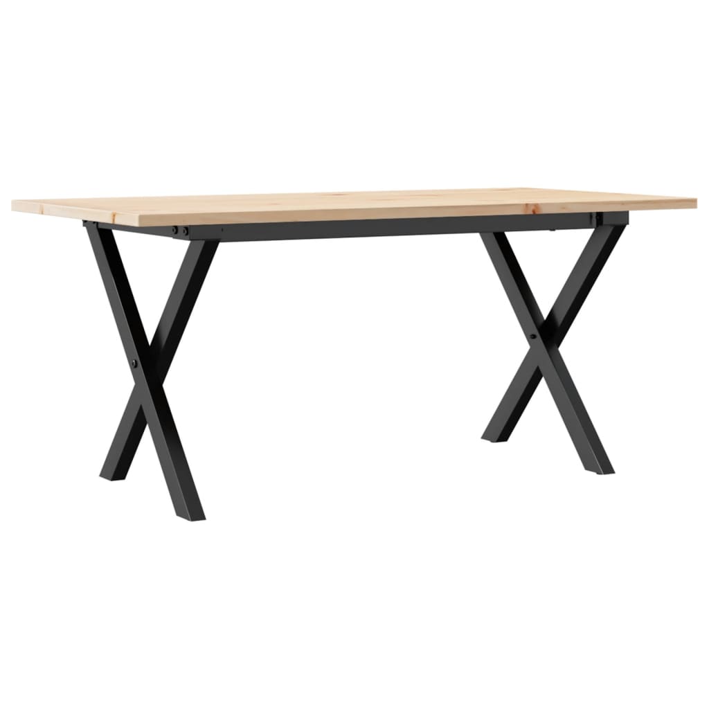 vidaXL Table basse cadre en X 100x50x45 cm bois de pin massif et acier