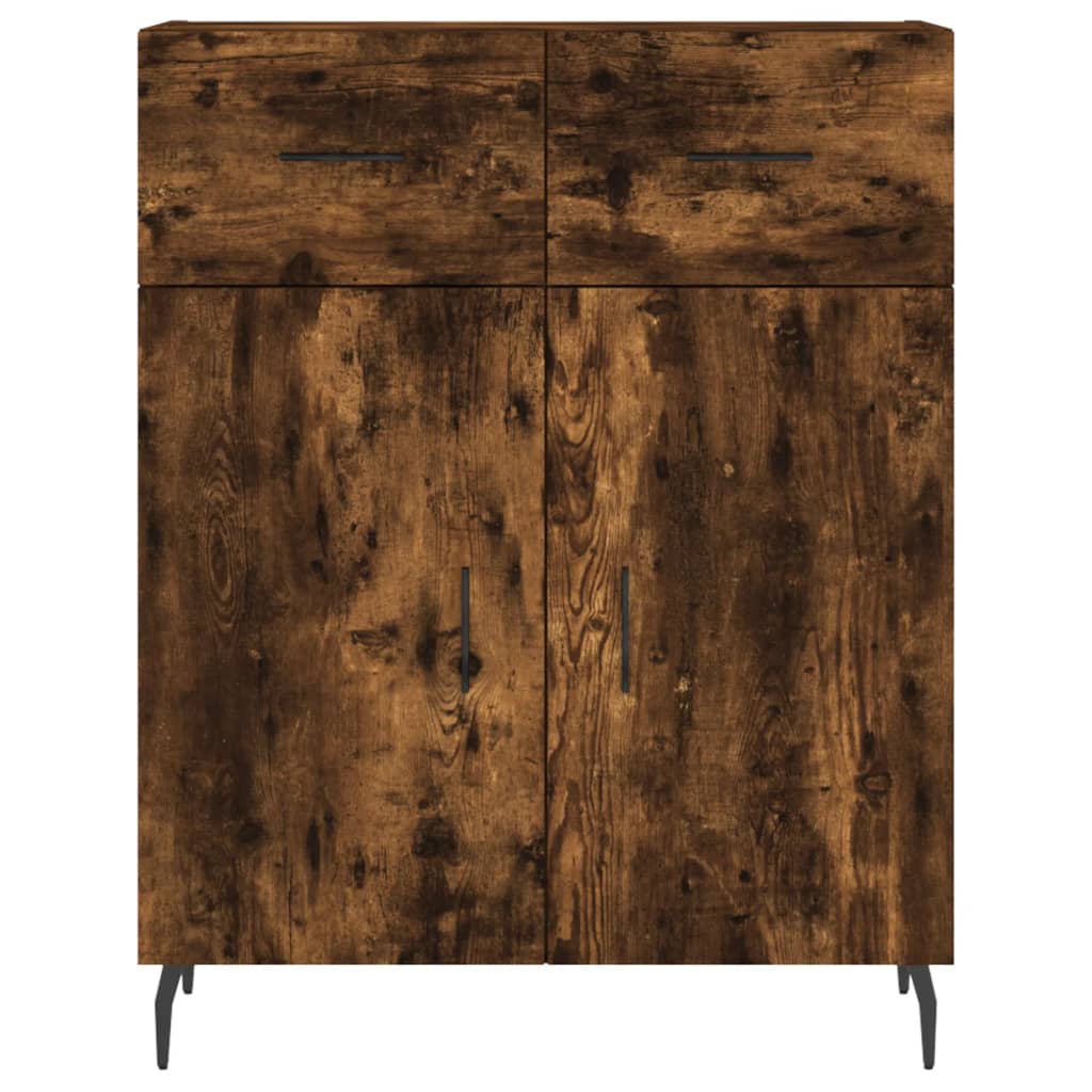 vidaXL Buffet haut Chêne fumé 69,5x34x180 cm Bois d'ingénierie