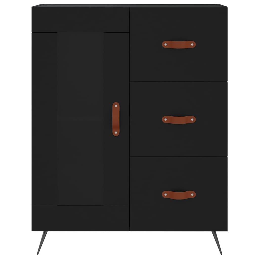 vidaXL Buffet haut Noir 69,5x34x180 cm Bois d'ingénierie