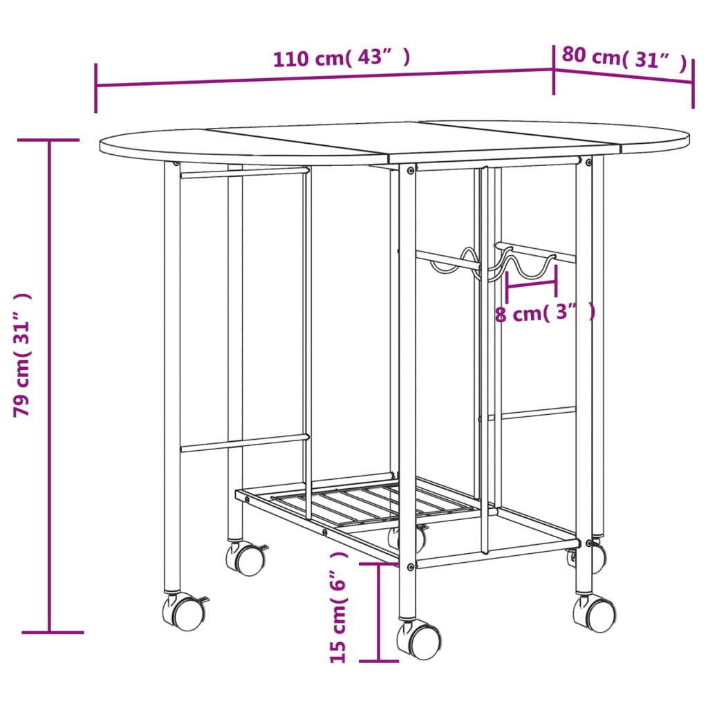 vidaXL Ensemble de salle à manger pliable 5 pièces MDF noir