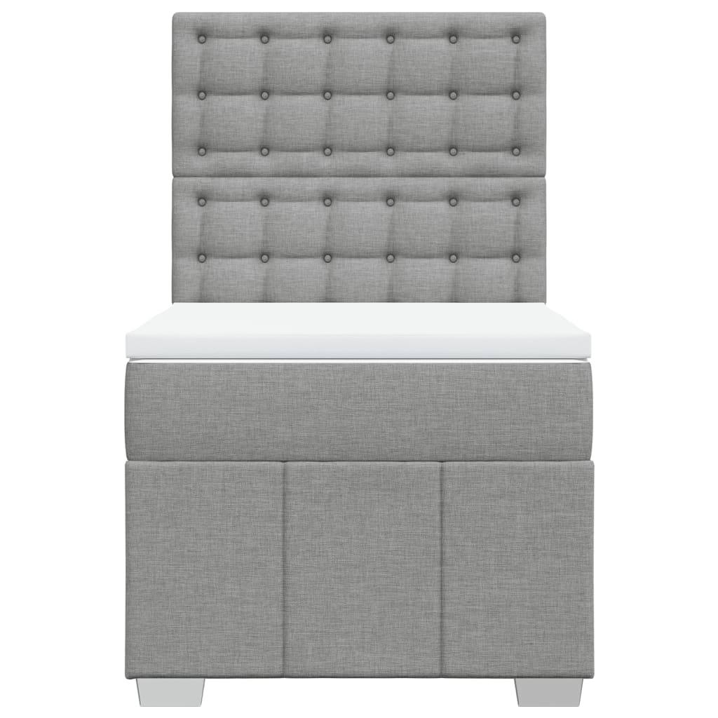 vidaXL Sommier à lattes de lit avec matelas Gris clair 90x200 cm Tissu