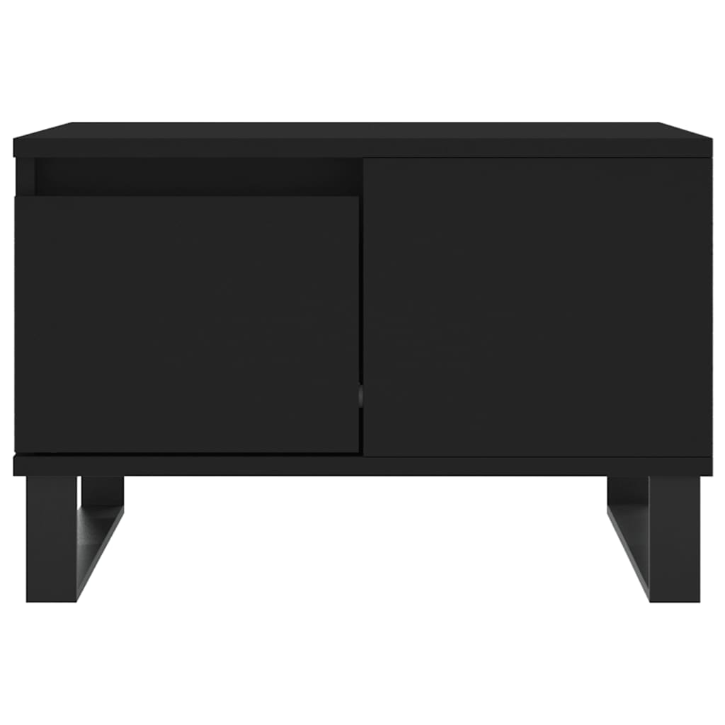 vidaXL Table basse noir 55x55x36,5 cm bois d'ingénierie