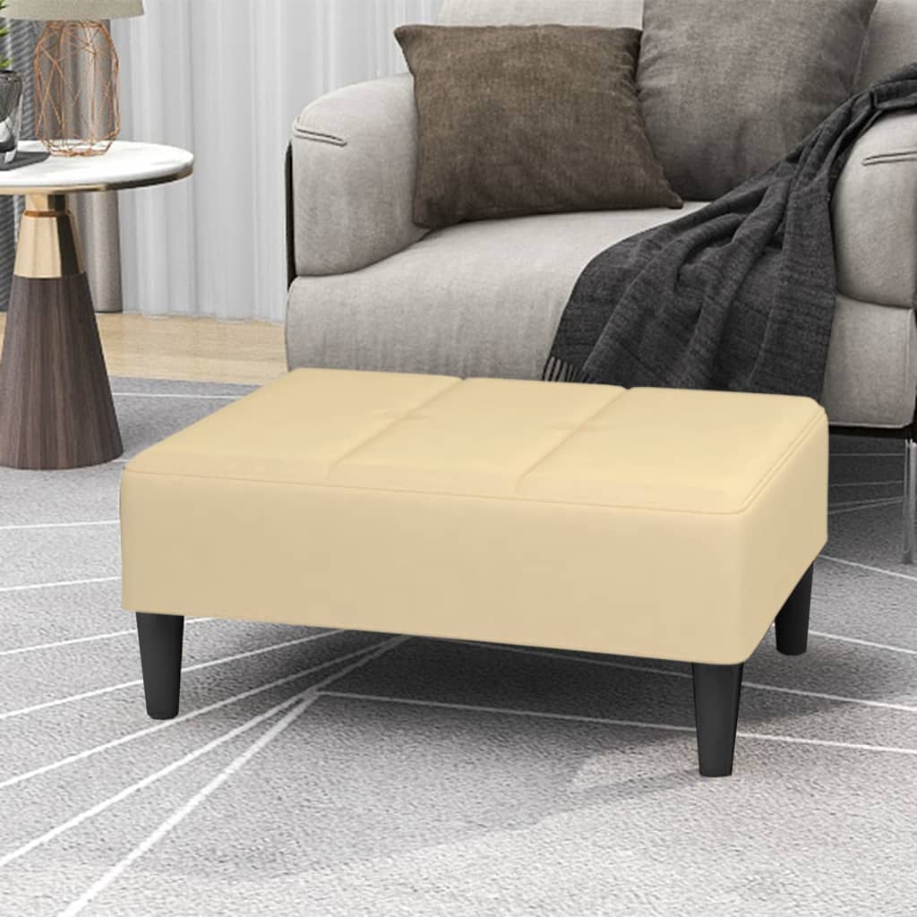 vidaXL Repose-pied Crème 78x56x32 cm Velours