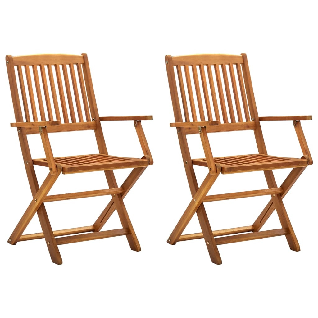 vidaXL Chaises pliables d'extérieur lot de 2 Bois d'acacia solide