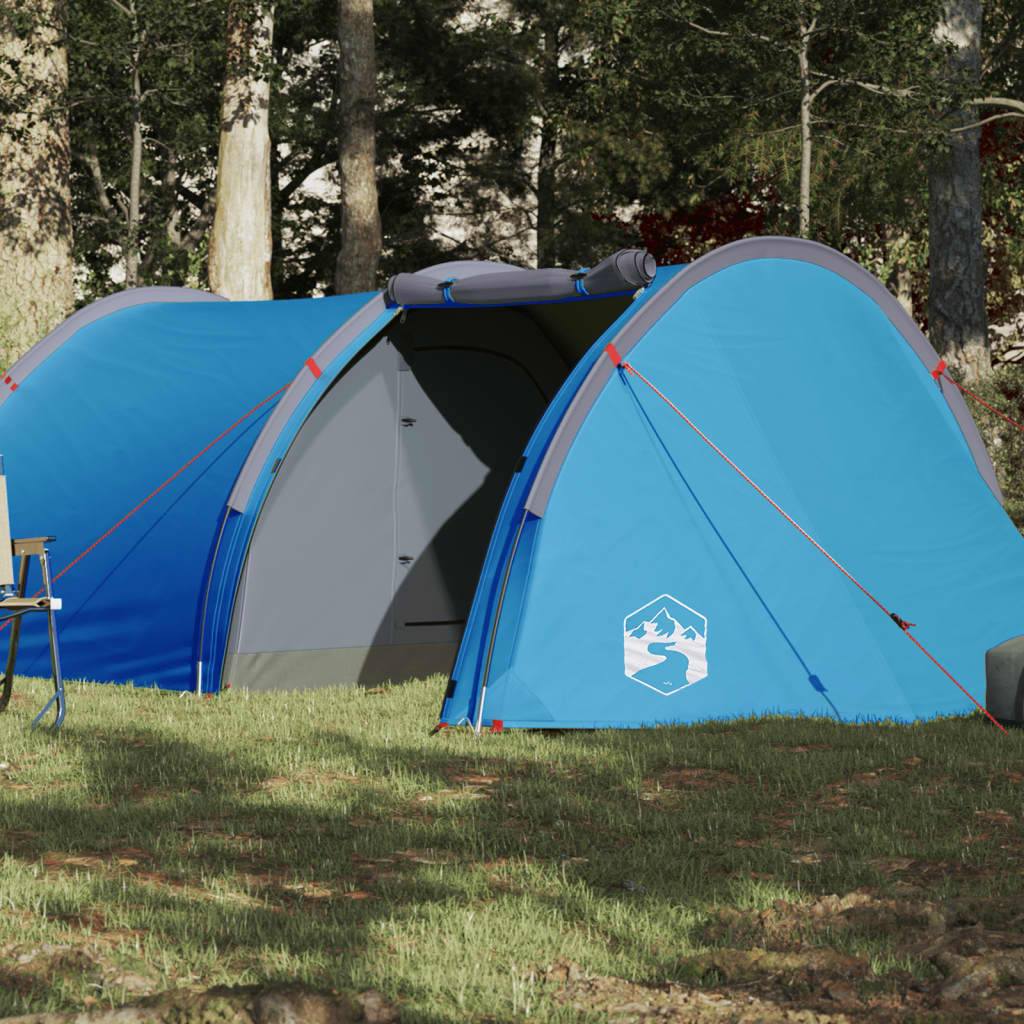 vidaXL Tente de camping tunnel 4 personnes bleu imperméable