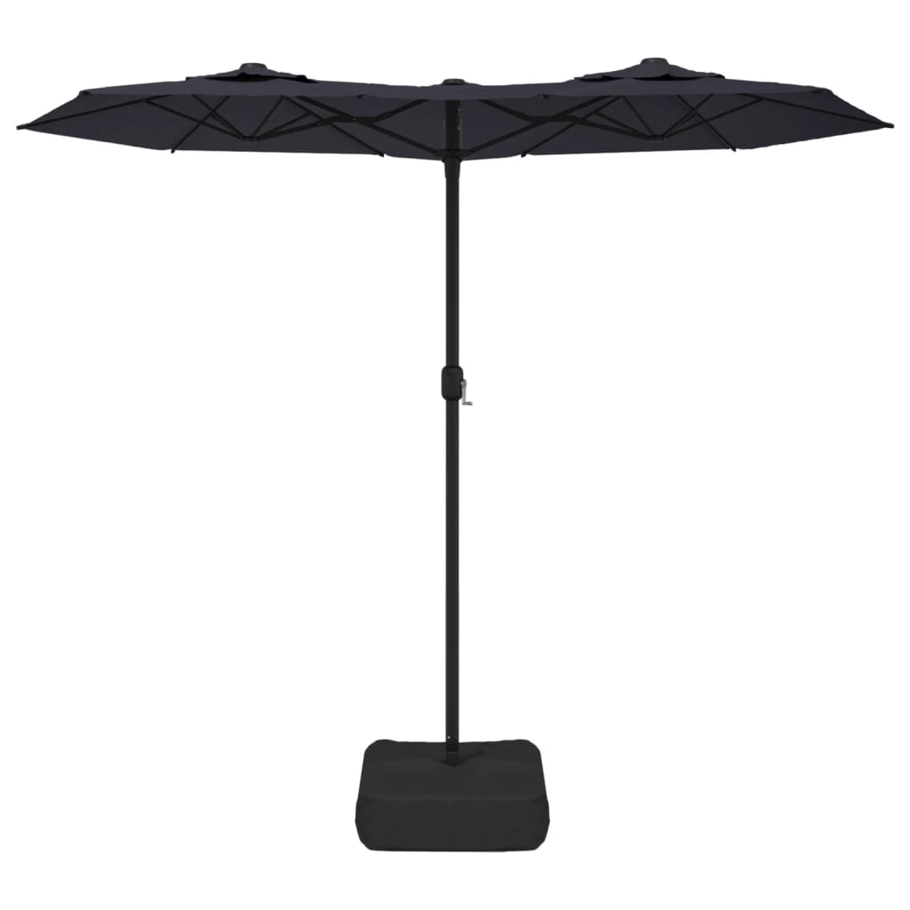 vidaXL Parasol à double tête noir 316x240 cm